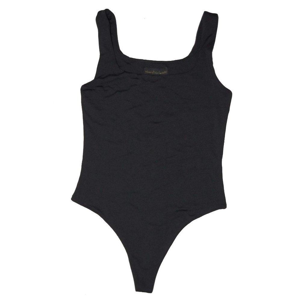 NWT House of Harlow 1960 Black Stretch One Piece Tank Bodysuit Small S